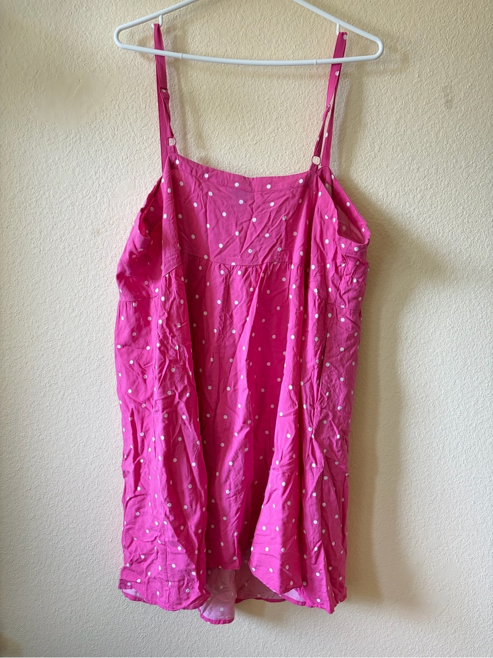 Torrid Mini Challis Sleeveless Sundress Pink Polka Dot Summer Plus Size Flowy - Picture 3 of 10
